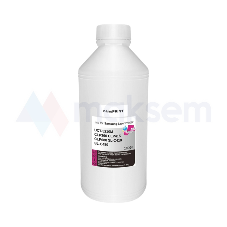 Kırmızı Toner Tozu (Toner Powder) 100gr UCT-5210M nanoPRINT, Samsung CLP-360 CLP-415 CLP-680