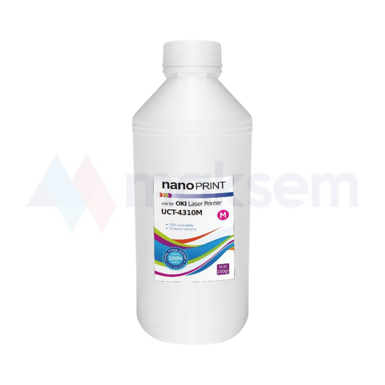 Kırmızı Toner Tozu (Toner Powder) 100gr UCT-4310M nanoPRINT, OKI C301 C310 C312 C321 C330 C510 C511