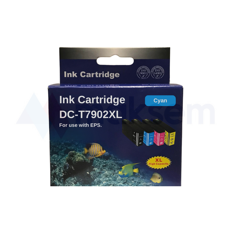 Muadil Mavi Kartuş T7902XL 79XL C13T79024010, Epson WorkForce Pro WF-4630dwf WF-4640dtwf