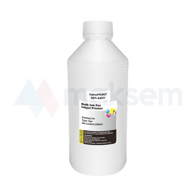 Sarı Mürekkep Dye (Ink) 1000ml 664 NPI-440Y, Epson Universal Kartuş Modelleri: T0594 T0874