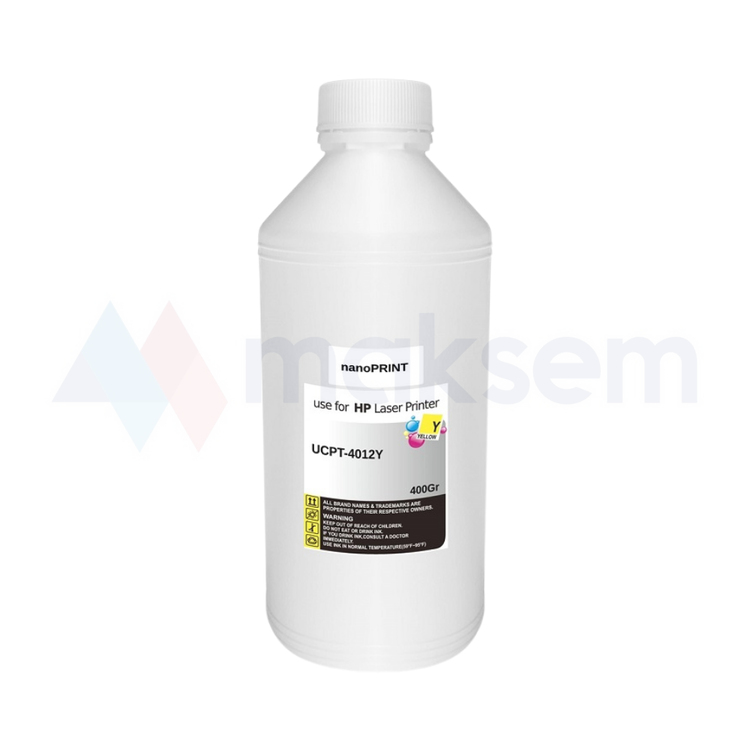 Sarı Toner Tozu (Toner Powder) 400gr UCT-4012Y nanoPRINT, HP Universal Renkli