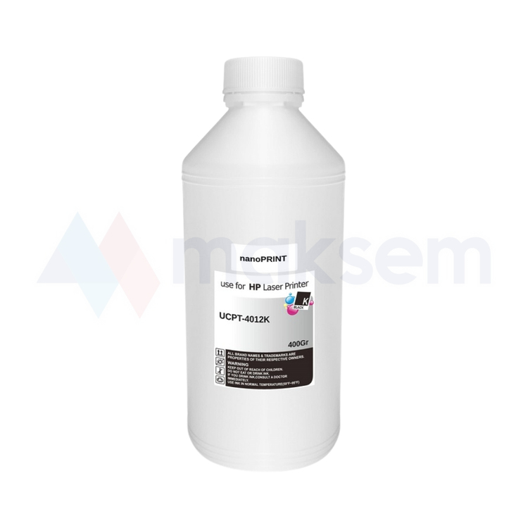 Siyah Toner Tozu (Toner Powder) 400gr UCT-4012K nanoPRINT, HP Universal Renkli