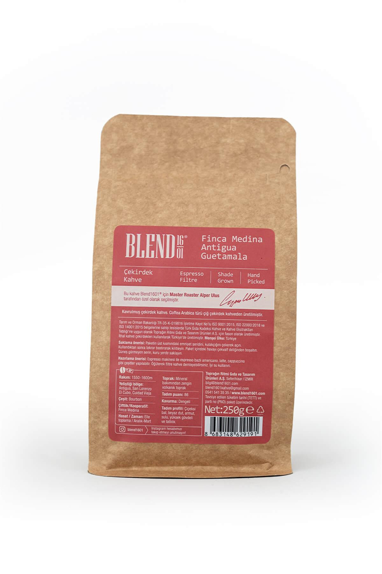 Guatemala Finca Medina Çekirdek Kahve 250 g 
