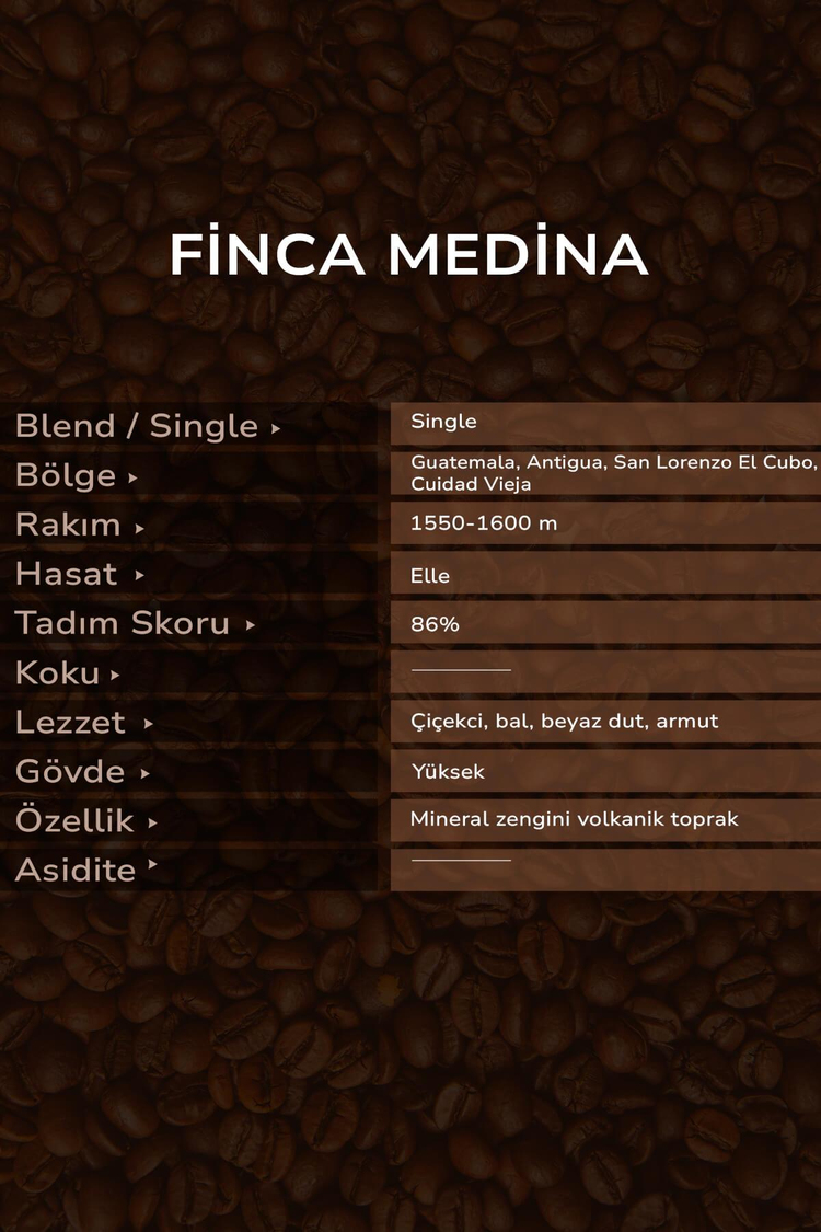Guatemala Finca Medina Filtre Kahve 250 g (Öğütülmüş)