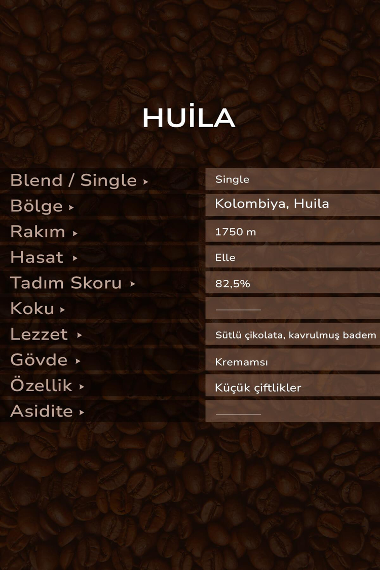 Kolombiya Huila Filtre Kahve 250 g (Öğütülmüş)