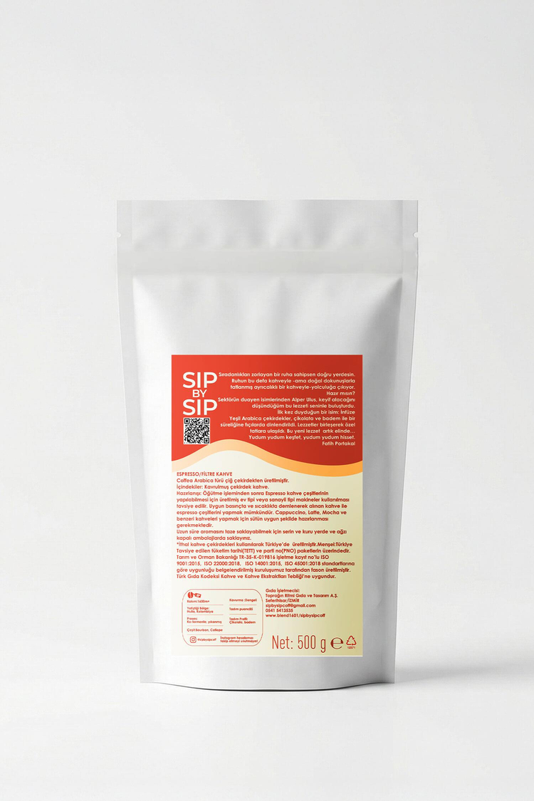 Sip by Sip Çekirdek Kahve 500gr Çikolata & Badem Tadıyla 