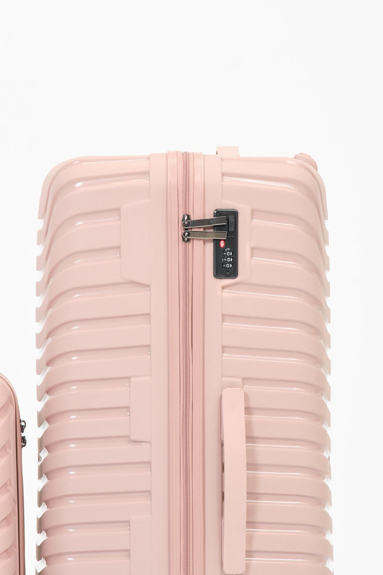 3'lü Set Silikon Kırılmaz PP Unisex Açık Pembe Valiz PWVLZ005