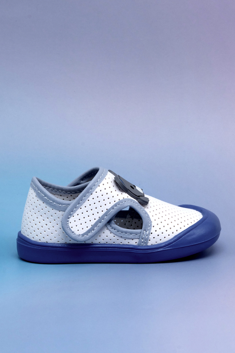 Ayıcık Detaylı Rahat Kalıp İlk Adım Sneaker Kız Çocuk Beyaz Mavi Sneaker TBARZ1100