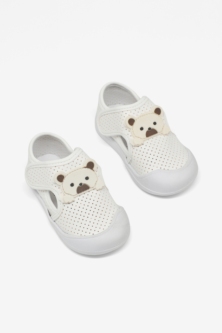 Ayıcık Detaylı Rahat Kalıp İlk Adım Sneaker Kız Çocuk Beyaz Sneaker TBARZ1100