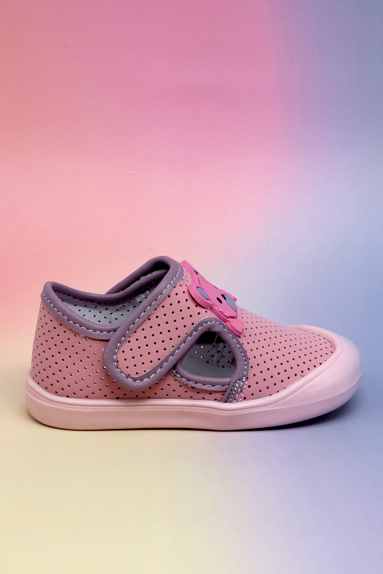 Ayıcık Detaylı Rahat Kalıp İlk Adım Sneaker Kız Çocuk Pembe Nubuk Sneaker TBARZ1100