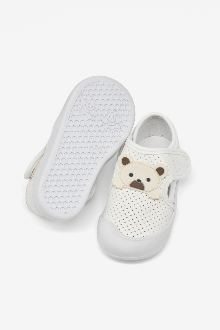 Ayıcık Detaylı Rahat Kalıp İlk Adım Sneaker Kız Çocuk Beyaz Sneaker TBARZ1100