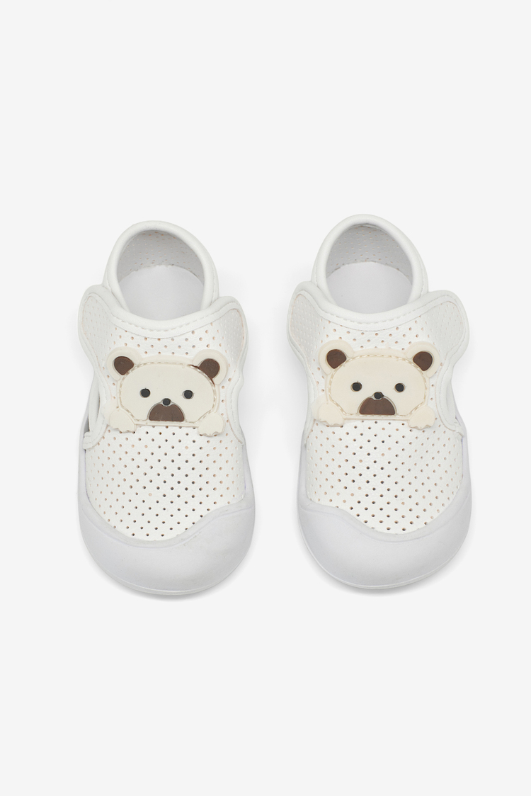 Ayıcık Detaylı Rahat Kalıp İlk Adım Sneaker Kız Çocuk Beyaz Sneaker TBARZ1100