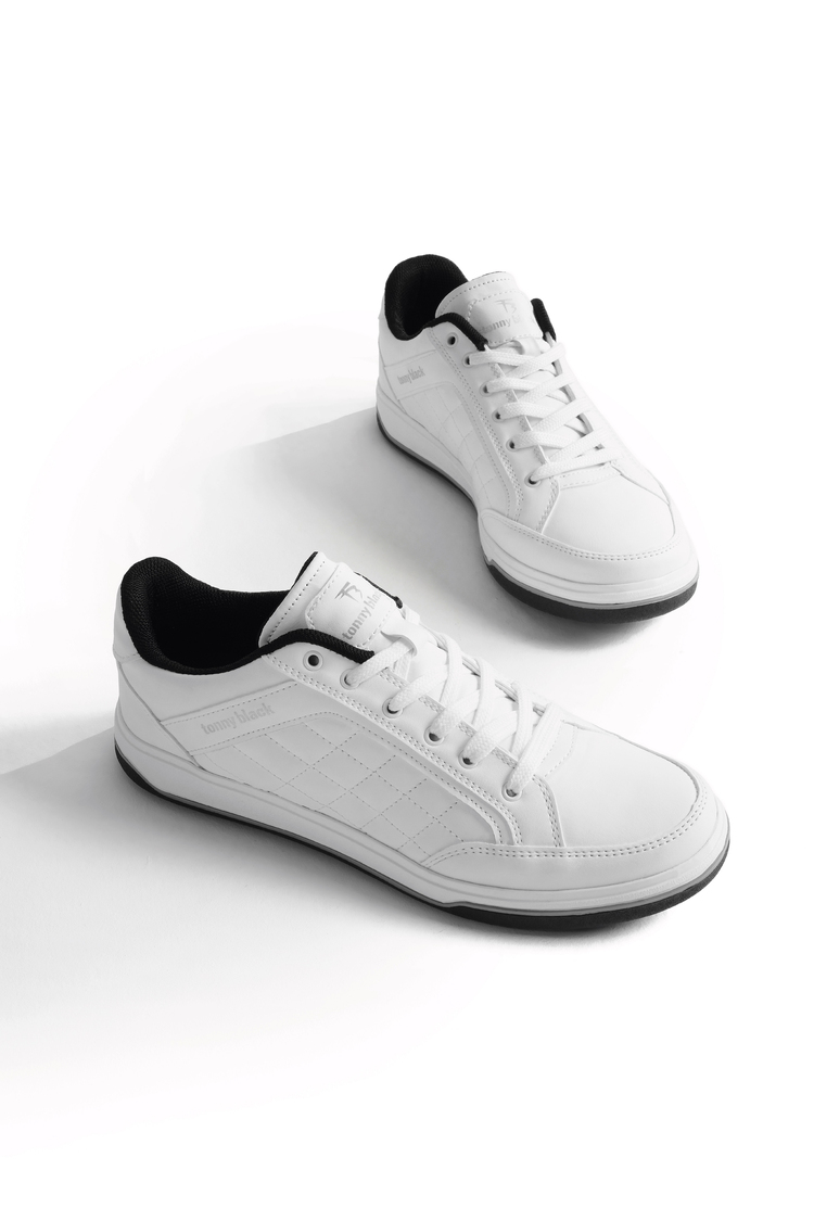 Bağcıklı Günlük Sneaker Unisex Beyaz Sneaker TBKOÇ005