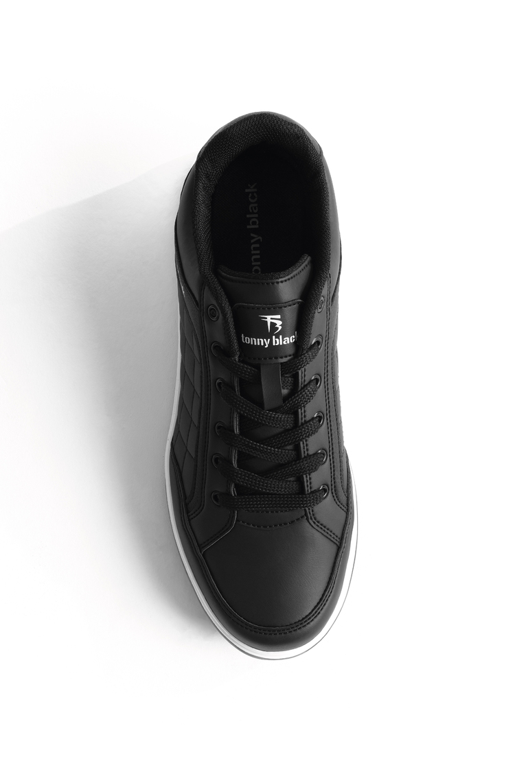 Bağcıklı Günlük Sneaker Unisex Siyah Sneaker TBKOÇ005
