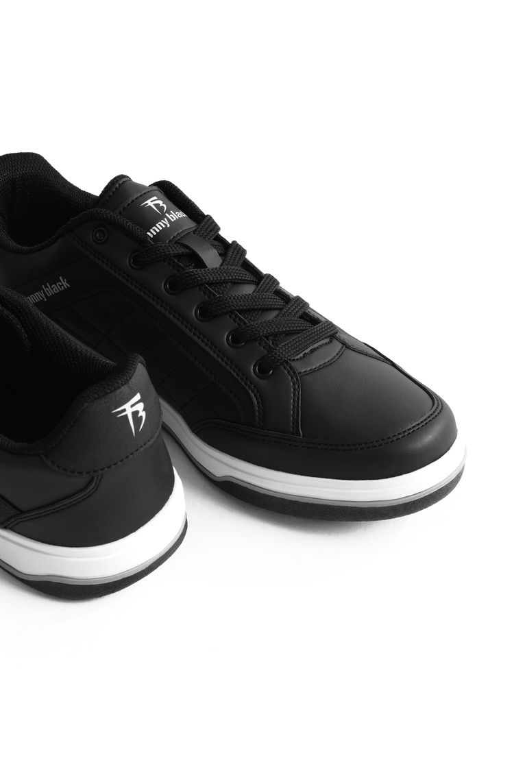 Bağcıklı Günlük Sneaker Unisex Siyah Sneaker TBKOÇ005