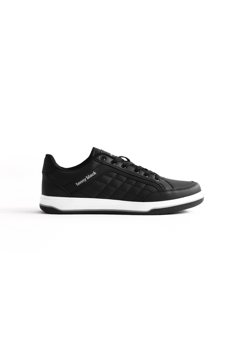 Bağcıklı Günlük Sneaker Unisex Siyah Sneaker TBKOÇ005