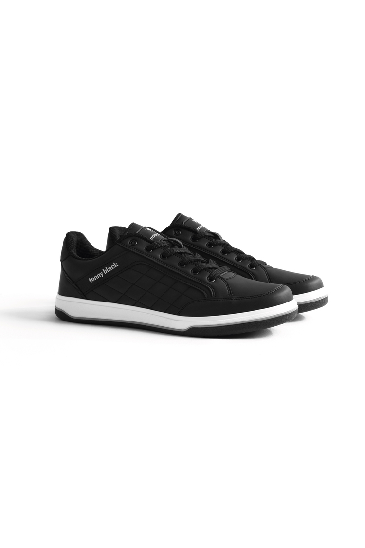 Bağcıklı Günlük Sneaker Unisex Siyah Sneaker TBKOÇ005