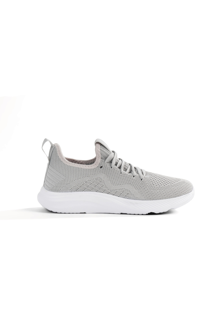 Bağcıklı Triko Nefes Alabilen Sneaker Erkek Gri Sneaker TBAGR