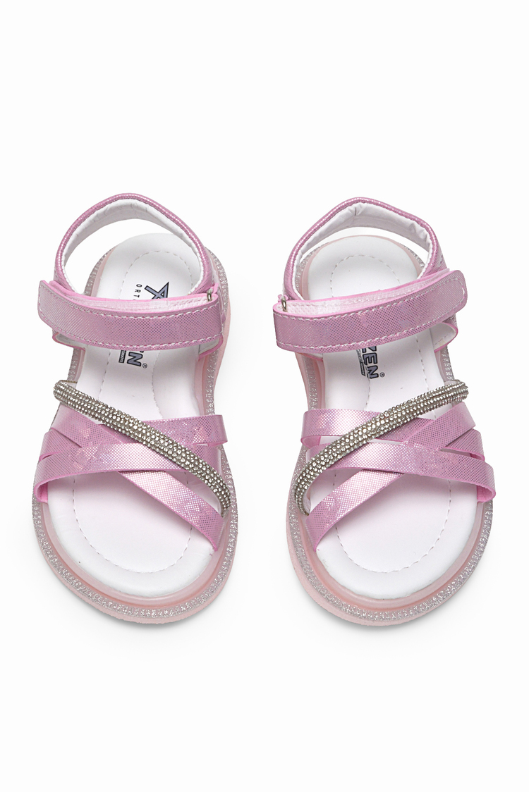Çoçuk Çarpraz Bağlı Sandalet Çocuk Unisex Pembe Sandalet TBARZ1060