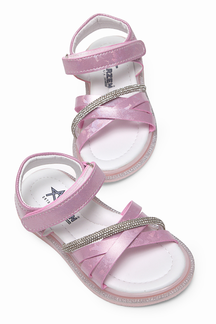 Çoçuk Çarpraz Bağlı Sandalet Çocuk Unisex Pembe Sandalet TBARZ1060