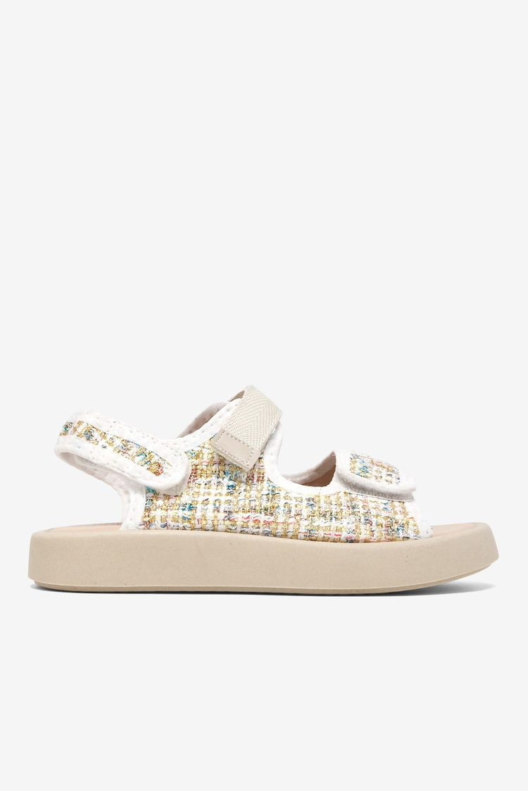 Çoçuk Cırtlı Sandalet Çocuk Unisex Beyaz Sandalet TBARZ1040