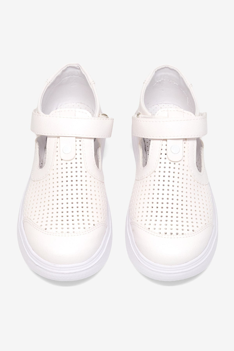 Çoçuk Cırtlı Sandalet Çocuk Unisex Beyaz Sandalet TBARZ1075