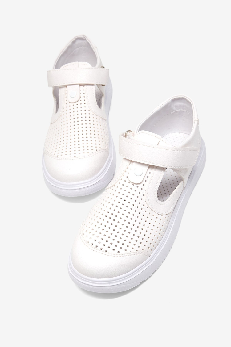 Çoçuk Cırtlı Sandalet Çocuk Unisex Beyaz Sandalet TBARZ1075