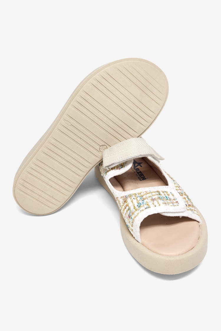 Çoçuk Cırtlı Sandalet Çocuk Unisex Beyaz Sandalet TBARZ1040