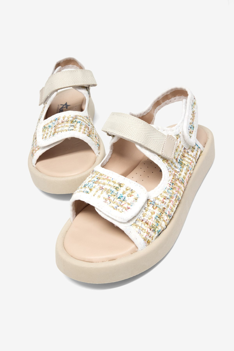 Çoçuk Cırtlı Sandalet Çocuk Unisex Beyaz Sandalet TBARZ1040