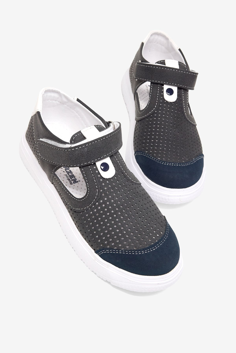 Çoçuk Cırtlı Sandalet Çocuk Unisex Gri Sandalet TBARZ1075