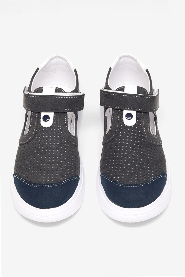 Çoçuk Cırtlı Sandalet Çocuk Unisex Gri Sandalet TBARZ1075