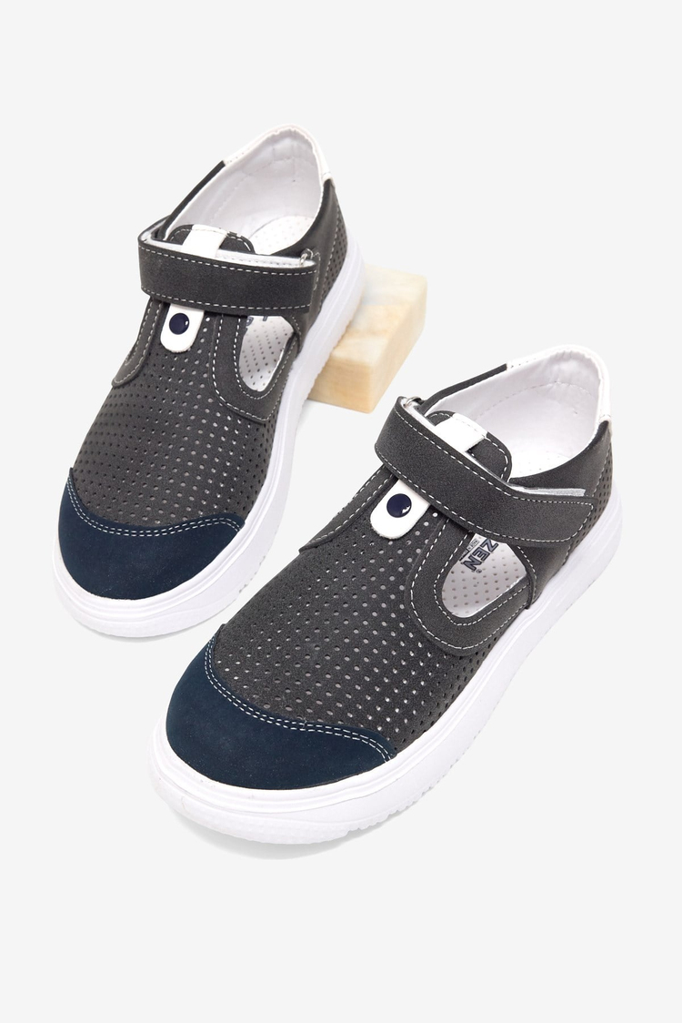 Çoçuk Cırtlı Sandalet Çocuk Unisex Gri Sandalet TBARZ1075