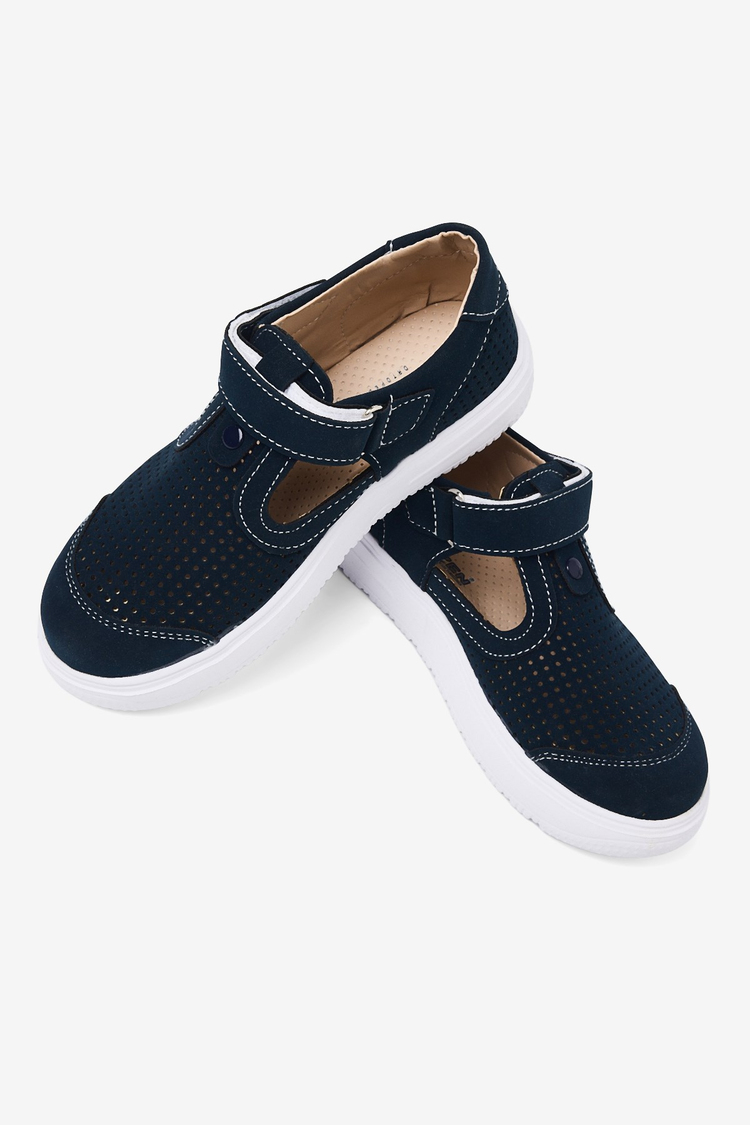 Çoçuk Cırtlı Sandalet Çocuk Unisex Lacivert Sandalet TBARZ1075