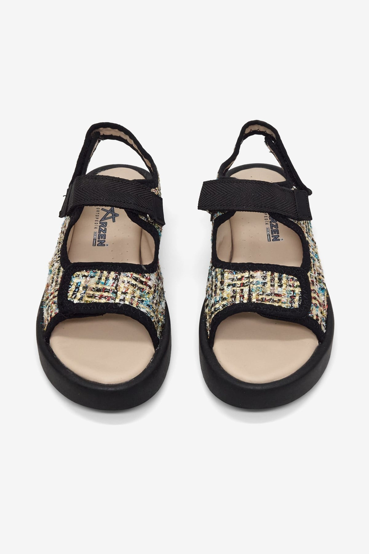 Çoçuk Cırtlı Sandalet Çocuk Unisex Siyah Sandalet TBARZ1040