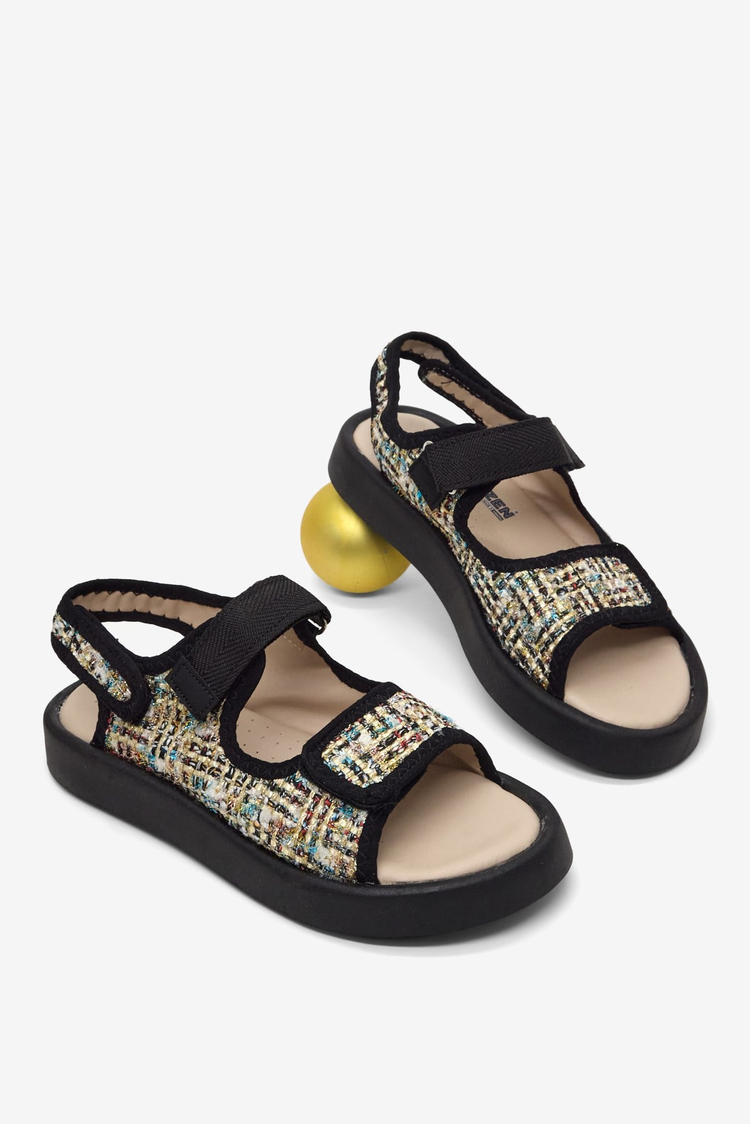Çoçuk Cırtlı Sandalet Çocuk Unisex Siyah Sandalet TBARZ1040
