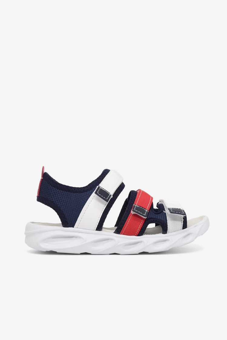 Çoçuk Renkli Rahat Kalıp Sandalet Çocuk Unisex Lacivert Kırmızı Beyaz Sandalet TBARZ1030