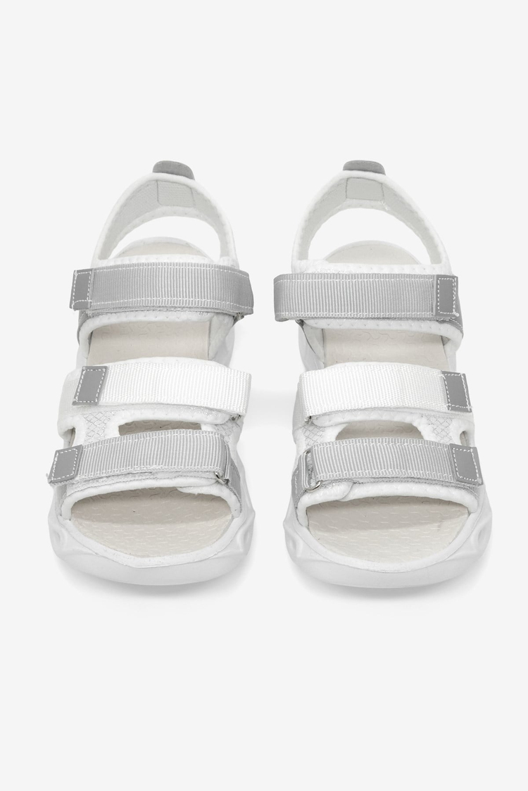 Çoçuk Renkli Rahat Kalıp Sandalet Çocuk Unisex Beyaz Gri Sandalet TBARZ1030