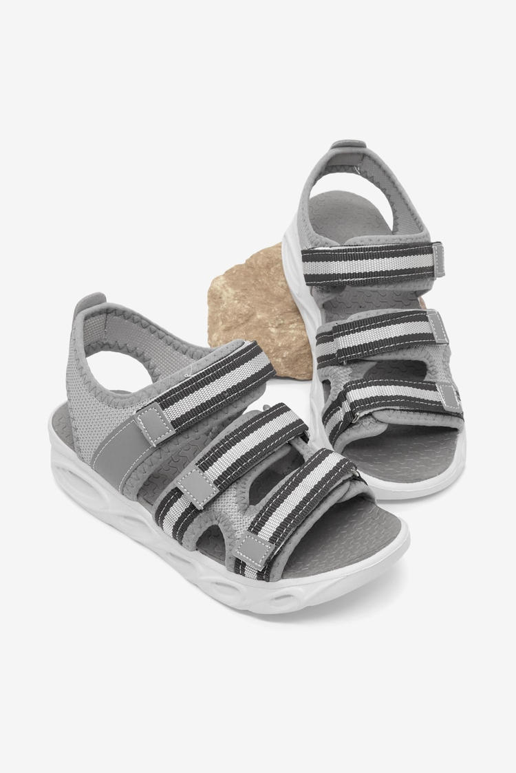 Çoçuk Renkli Rahat Kalıp Sandalet Çocuk Unisex Gri Sandalet TBARZ1030
