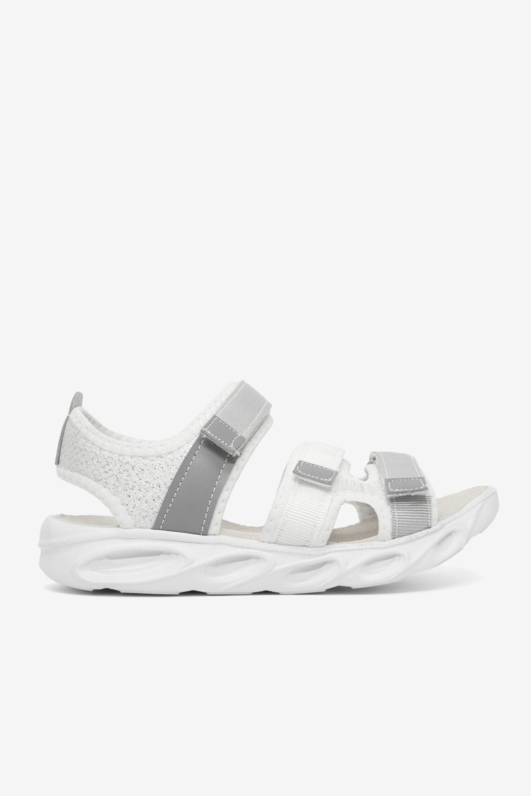 Çoçuk Renkli Rahat Kalıp Sandalet Çocuk Unisex Beyaz Gri Sandalet TBARZ1030