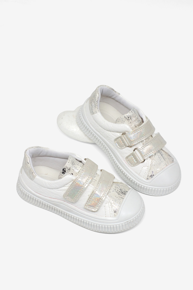 Çoçuk Sim Detaylı Cırtlı Rahat Kalıp Sneaker Çocuk Unisex Beyaz Sneaker TBARZ1035