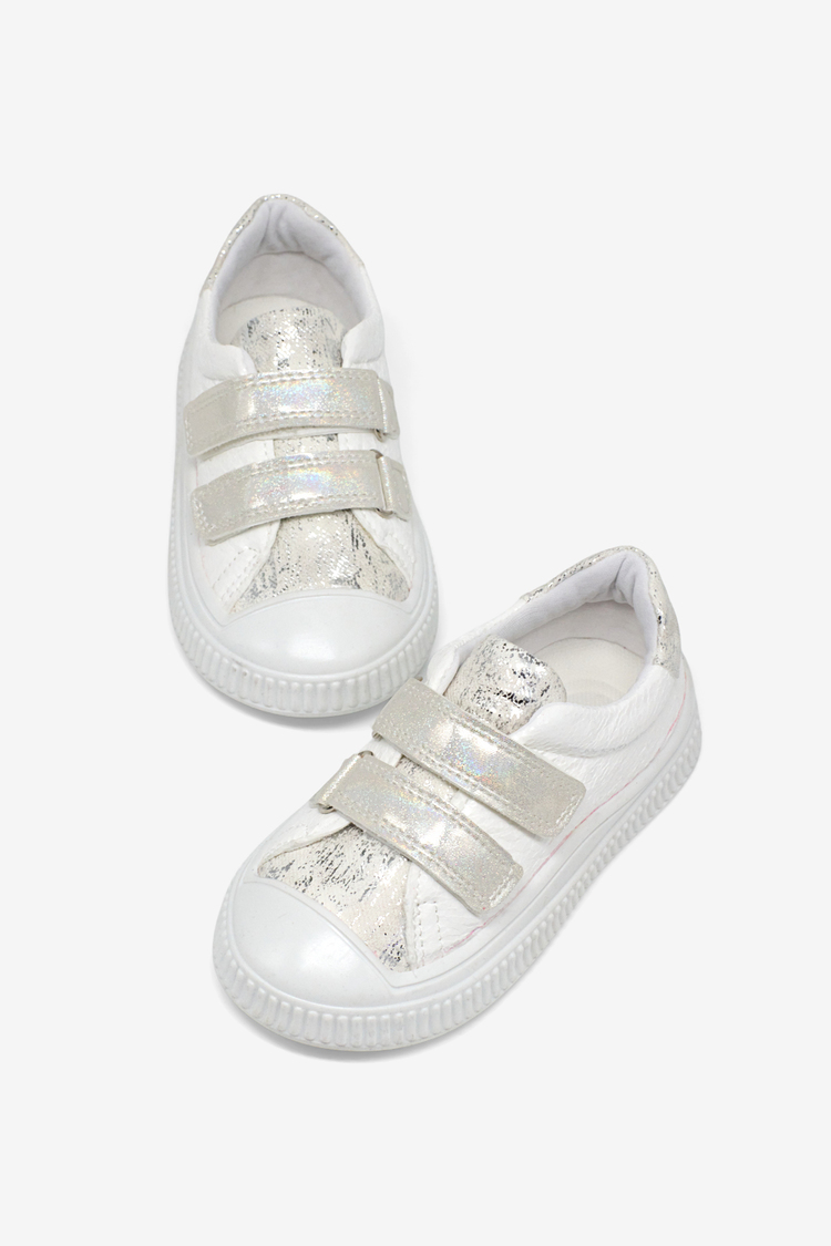 Çoçuk Sim Detaylı Cırtlı Rahat Kalıp Sneaker Çocuk Unisex Beyaz Sneaker TBARZ1035