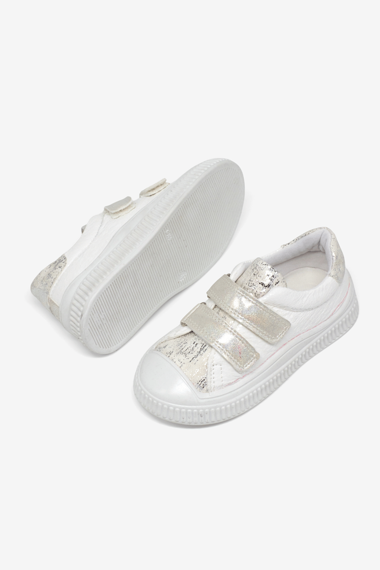 Çoçuk Sim Detaylı Cırtlı Rahat Kalıp Sneaker Çocuk Unisex Beyaz Sneaker TBARZ1035