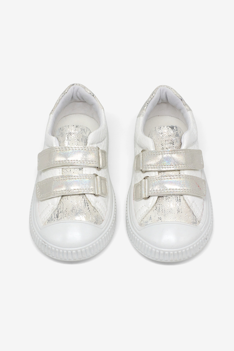 Çoçuk Sim Detaylı Cırtlı Rahat Kalıp Sneaker Çocuk Unisex Beyaz Sneaker TBARZ1035