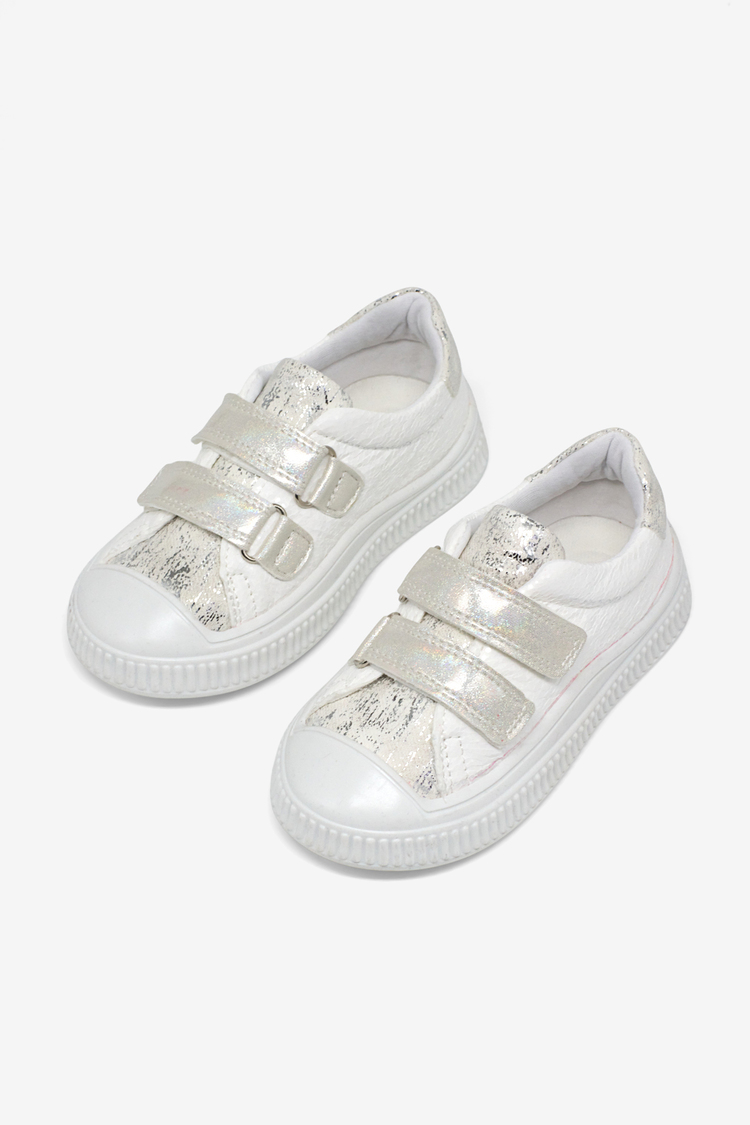Çoçuk Sim Detaylı Cırtlı Rahat Kalıp Sneaker Çocuk Unisex Beyaz Sneaker TBARZ1035