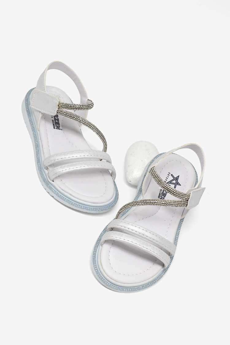 Çocuk Sim Detaylı Sandalet Çocuk Unisex Beyaz Sandalet TBARZ1055