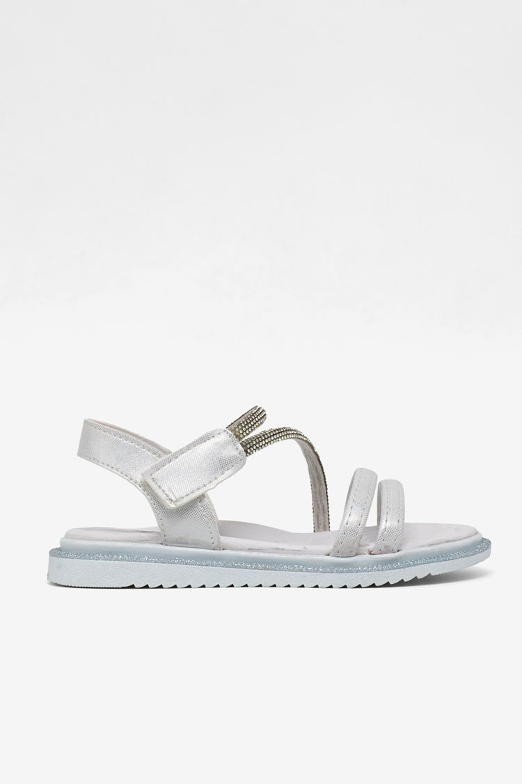 Çocuk Sim Detaylı Sandalet Çocuk Unisex Beyaz Sandalet TBARZ1055