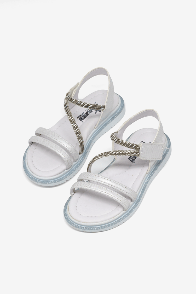 Çocuk Sim Detaylı Sandalet Çocuk Unisex Beyaz Sandalet TBARZ1055
