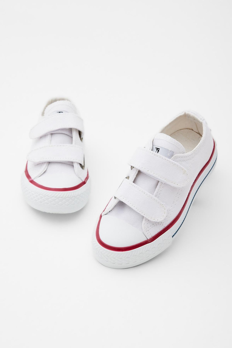 Çocuk Unisex Beyaz Rahat Kalıp Cırtlı Sneaker