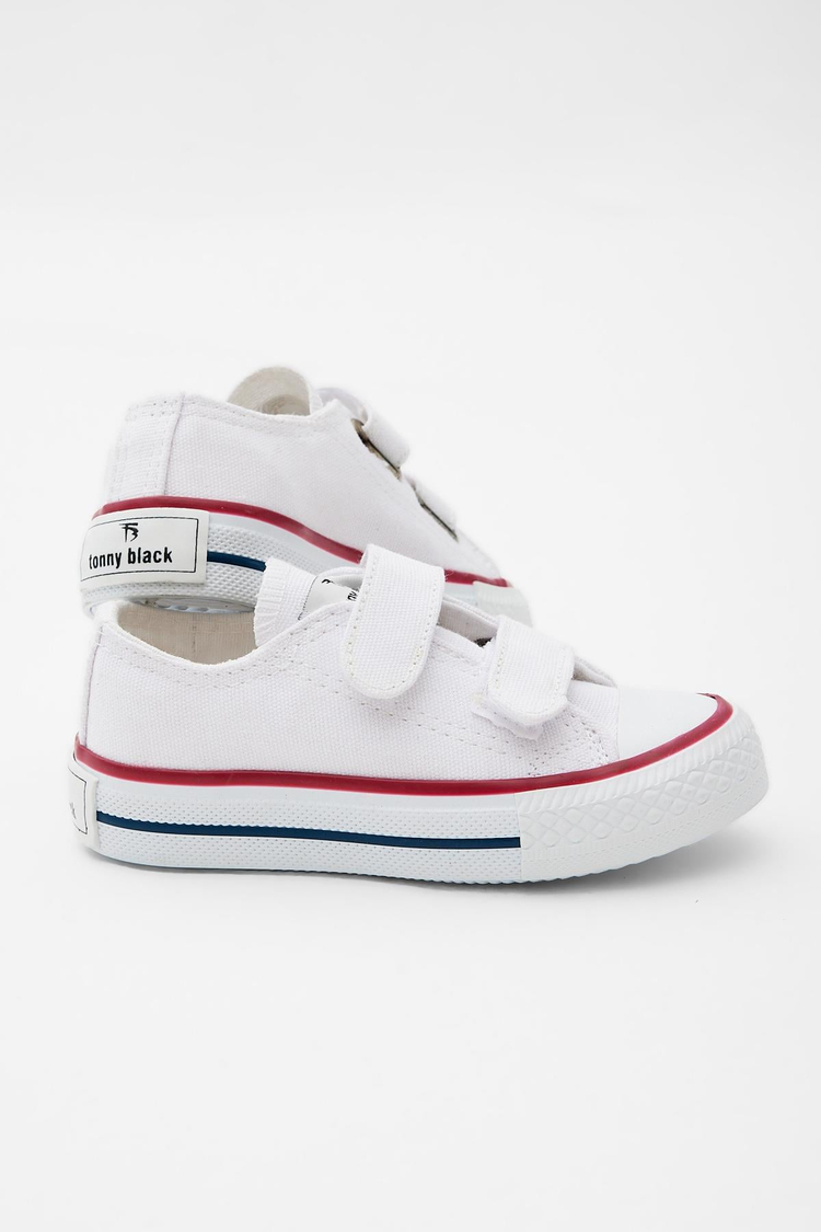 Çocuk Unisex Beyaz Rahat Kalıp Cırtlı Sneaker