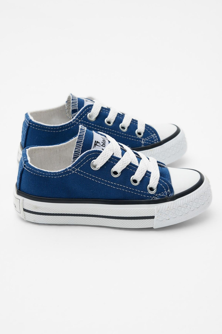 Çocuk Unisex Kot Mavi Rahat Kalıp Bağcıklı Sneaker
